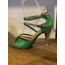 green gold latin dance shoes
