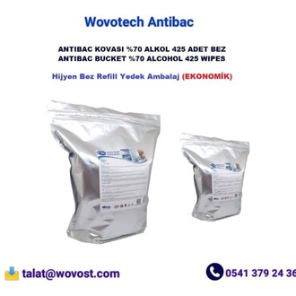 Wovotech - Antibac Alkol Bazlı El Temizleme Bezi-425 adt