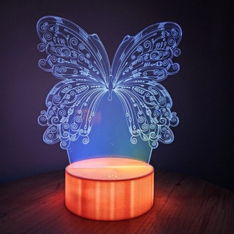 Kelebek Gece Lambası – JetJest 3D İllüzyon RGB LED