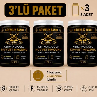 Kuvvet Macunu Bitkisel Atom Güç Enerji ve Performans Desteği (17gr x 3 Şişe)