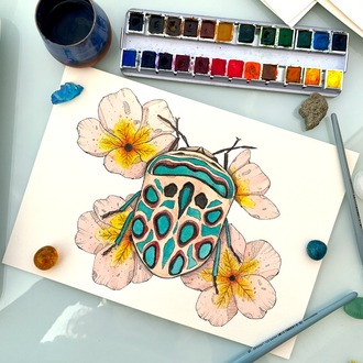 Picasso böceği suluboya