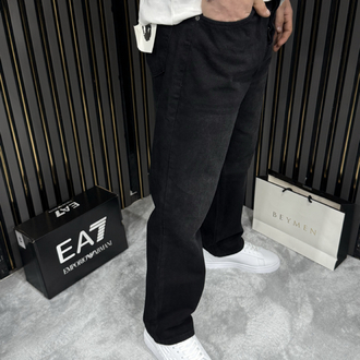 ARANAN MODEL! BAGGY SİYAH TAŞLAMALI KOT PREMİUM