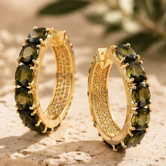 Peridot halka küpe