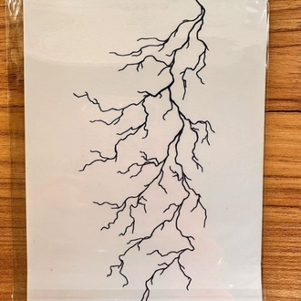 Yarı Kalıcı Orta Boy Yıldırım Desenli Kalp Dövmesi
