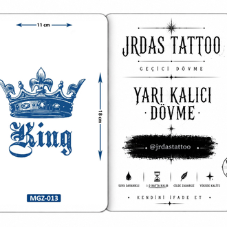 Yarı Kalıcı Orta Boy King Taç dövmesi