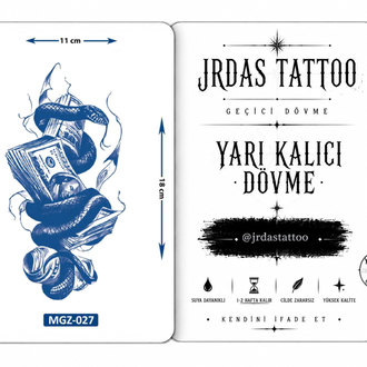 Yarı Kalıcı Orta Boy Dolar ve Yılan Dövmesi