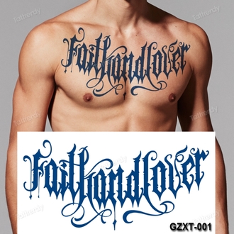 FAİTHANDLOVER GOTİK YAZI GÖĞÜS DÖVME 