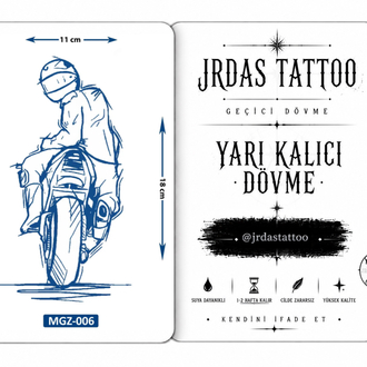 Yarı kalıcı Orta Boy Motorsiklet süvarisi dövmesi