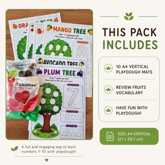 Fruit vocabulary playdough counting (PDF)