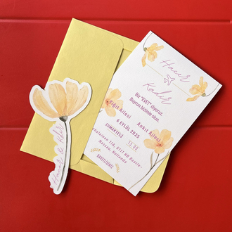 Yellow Flower SET (ÖZEL KESİM DETAY + KART +ZARF) 30 ADET