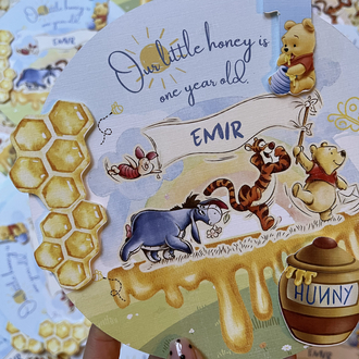 Winnie the Pooh birthday card 10 adet