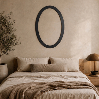 Oval Metal Çerçeve Seti | Dekoratif Duvar Çerçevesi | Mat Gold & Siyah