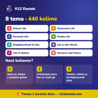 5. Sınıf İngilizce Kelime Kartları | Dijital Set (1 Yıl Erişim)