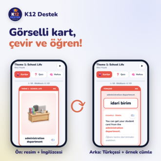 5. Sınıf İngilizce Kelime Kartları | Dijital Set (1 Yıl Erişim)