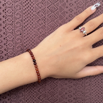 Lal (Garnet) 4 mm Bileklik