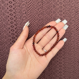 Lal (Garnet) 4 mm Bileklik
