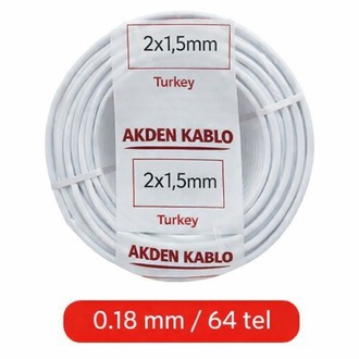 AKDEN CCA TTR KABLOSU 2x1.5 mm² Beyaz – 100 Metre