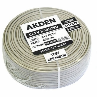 Akden Kablo 2+1 CCTV Kamera Kablosu 0.50 mm – 100 Metre