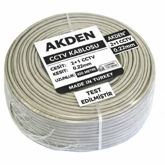 Akden Kablo 2+1 CCTV Kamera Kablosu 0.22 mm – 100 Metre