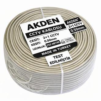 Akden Kablo 2+1 CCTV Kamera Kablosu 0.50 mm – 250 Metre