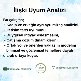 Profesyonel Çift Mizaç & İlişki Uyum Analizi – Kişiye Özel Detaylı Rapor