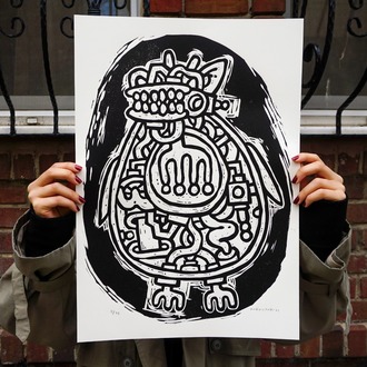 Bird, Linocut Print, Edition of 25