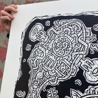 Fishies, Linocut Print - Edition of 24