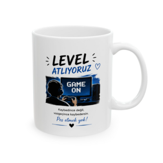KAFA BASKI Level Atlıyoruz Gamer Porselen Kupa – Oyuncu Tasarımı – KF19052612