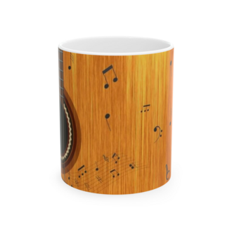 KAFA BASKI Gitar Temalı Porselen Kupa – Akustik Müzik Tasarımı – KF17052612