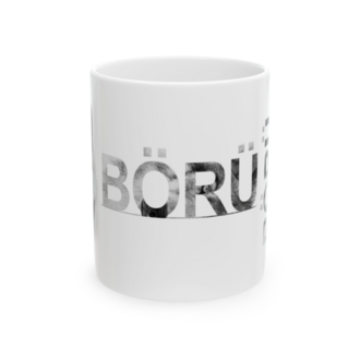 KAFA BASKI Börü Kurt Tasarımlı Porselen Kupa Bardak – Minimalist Türk Temalı Kupa