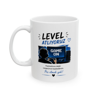 KAFA BASKI Level Atlıyoruz Gamer Porselen Kupa – Oyuncu Tasarımı – KF19052612