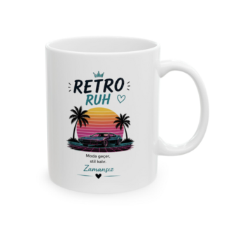 KAFA BASKI Retro Ruh Porselen Kupa – Vintage Araba Temalı Tasarım – KF20052620