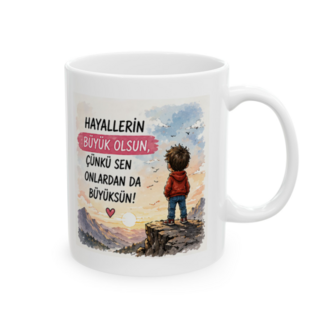 KAFA BASKI Motivasyon Temalı Porselen Kupa – Hayallerin Büyük Olsun – KF15052608