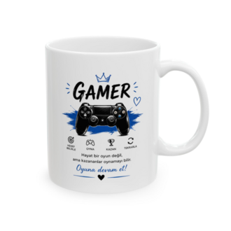 KAFA BASKI Gamer Temalı Porselen Kupa – Oyuncu Tasarımlı Gaming Kupa – KF19052608