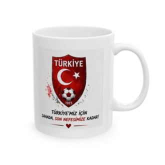 KAFA BASKI Tek Millet Temalı Porselen Kupa – Zafer Mesajlı Tasarım – KF13052612