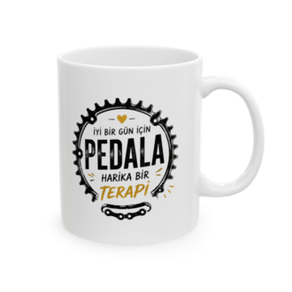 KAFA BASKI Pedala Terapi Temalı Porselen Kupa Bardak – Bisikletçilere Özel Eğlenceli Tasarım
