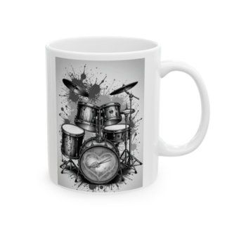 KAFA BASKI Davul Temalı Porselen Kupa – Müzik ve Ritm Tasarımı – KF17052608
