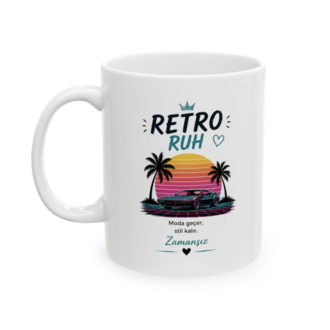 KAFA BASKI Retro Ruh Porselen Kupa – Vintage Araba Temalı Tasarım – KF20052620