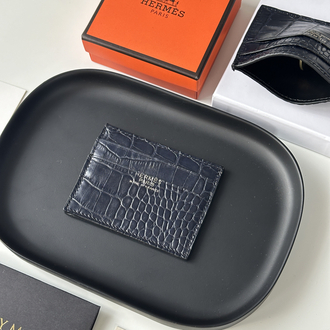 HERMES Kartlık %100 HAKİKİ DERİ (Lacivert)