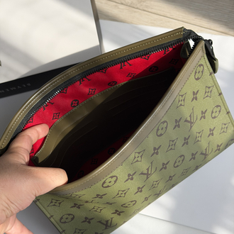 LV Clutch Çanta Premium İthal Haki (FULL SET)