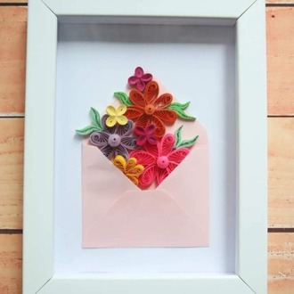 Quilling Vazo ve Çiçek Buketi Tablosu | Pastel Renkli  Kağıt Sanatı | Ev ve Ofis Dekorasyonu   
