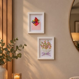 Quilling Vazo ve Çiçek Buketi Tablosu | Pastel Renkli  Kağıt Sanatı | Ev ve Ofis Dekorasyonu   