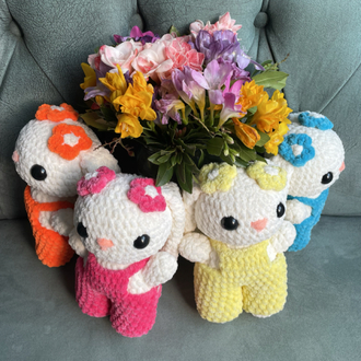 Tulumlu Tavşan Amigurumi (Beyaz)