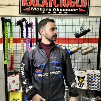 BMW Paraşüt Kumaş Ceket Siyah