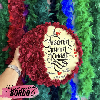 BORDO  LEDLİ YARIMAY TEF ( gelin,sünnet,düğün,nişan,6ay kınası,…vb)