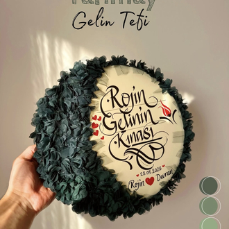 KOYU YEŞİL LEDLİ YARIMAY TEF ( gelin,sünnet,düğün,nişan,6ay kınası,…vb)