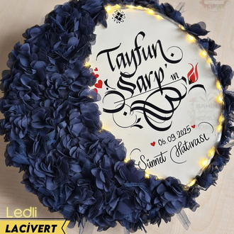 LACİVERT LEDLİ YARIMAY TEF ( gelin,sünnet,düğün,nişan,6ay kınası,…vb)