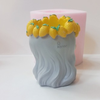 Limon Taçlı Kız Saksı Silikon Kalıp - K7952