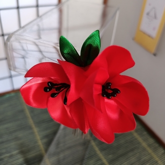 Gelincik Kanzashi Saç Tokası