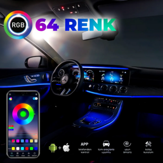 RGB Renk Değiştiren Araç İçi Ambiyans LED